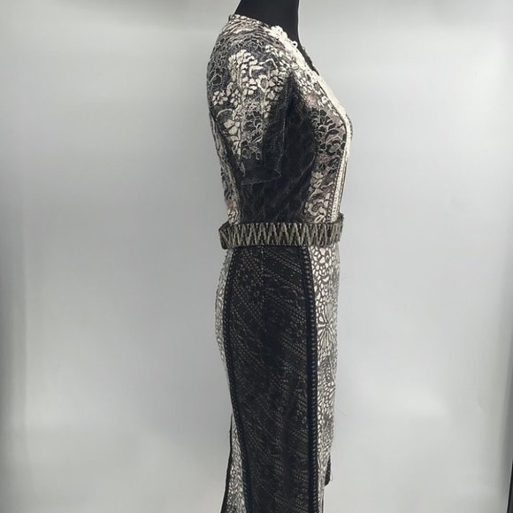 Anthropologie Bryan lars lace Melange Pencil Dress unique patchwork sz 2 - Picture 4 of 14